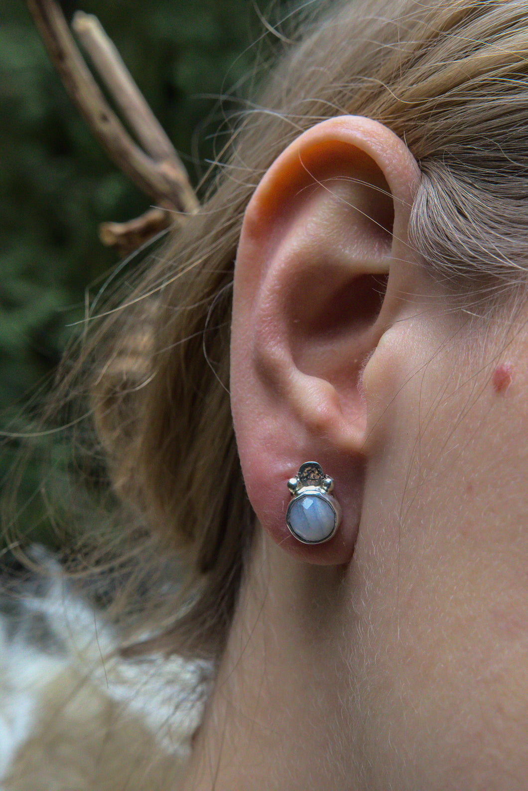 Gemstone Studs with Shot Balls